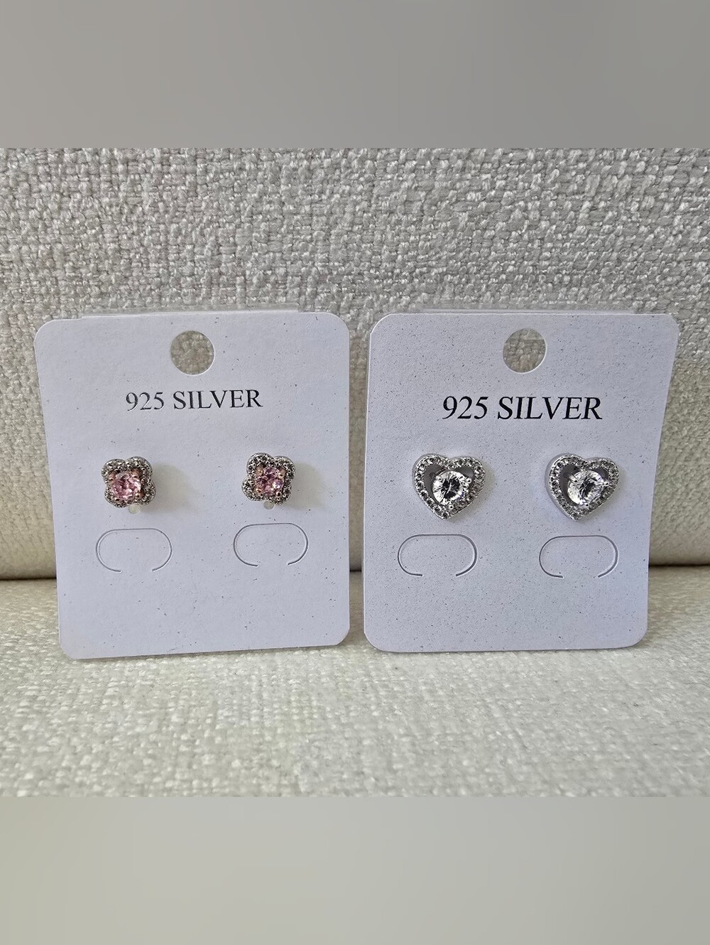 Bundle 2 Pairs Cz & Sterling Silver Earring